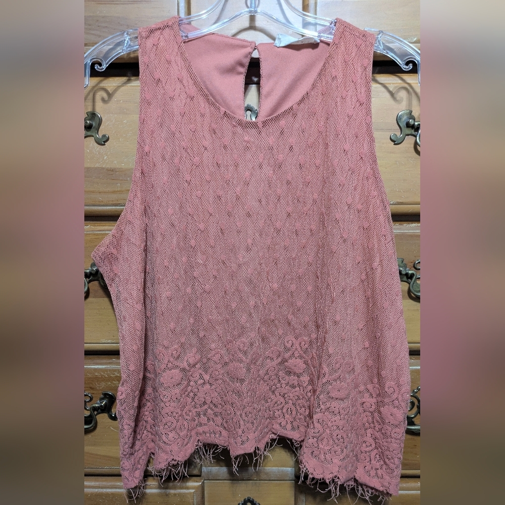 Sophie Rue Lace Overlay Tank Top - Rose